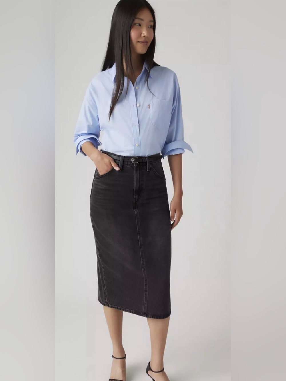 Levi’s High Rise Back Slit Skirt